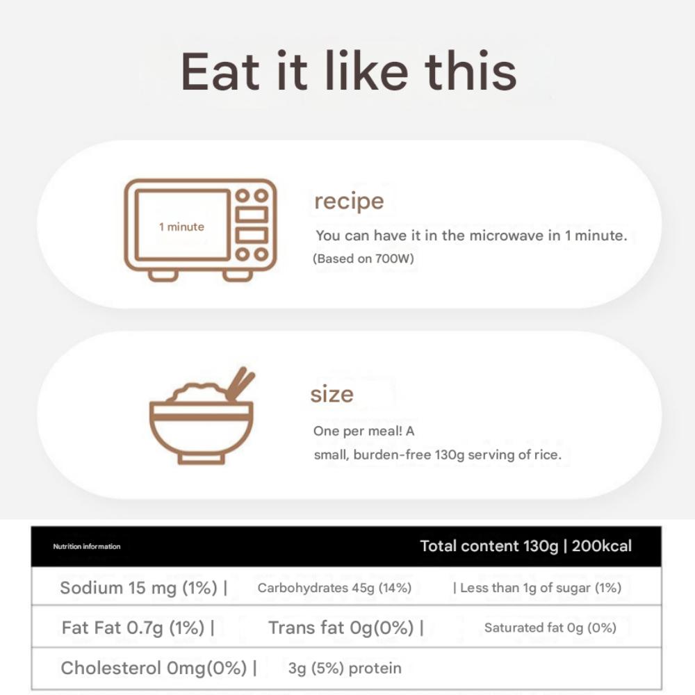 Dongwon '100Bap' Instant Cooked White Rice -  Small Size 130g (3 Options : 2-$12, 4-$22, 6-$32)