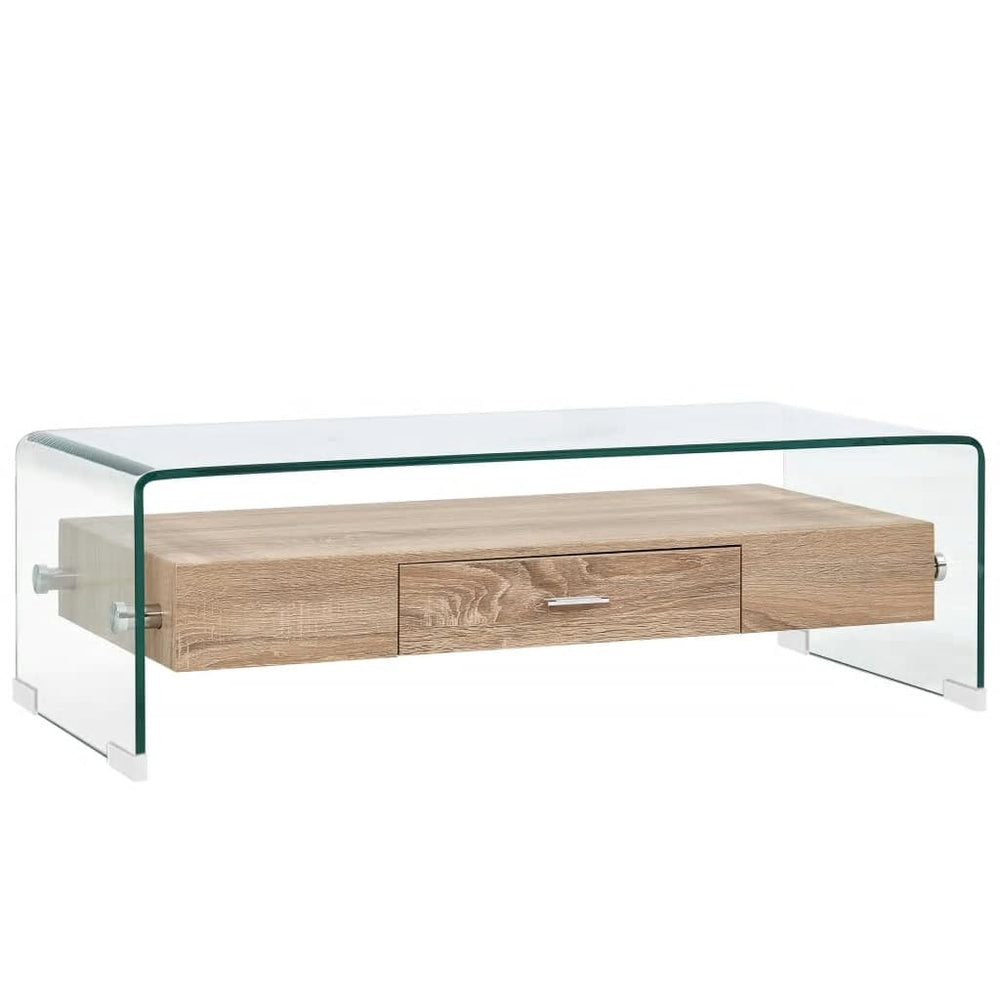 Coffee Table Clair 98x45x31 Cm Tempered Glass