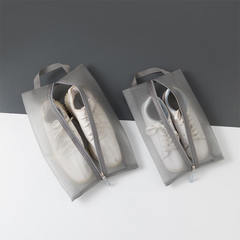 Outdoor Multi-Functional Transparent Mesh Shoe Bag with Print Logo