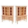 1:12 Scale Dollhouse Miniature Cabinet Wooden Unpainted Miniature Cupboard with Drawers
