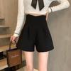 2026 Spring/Summer Plus Size Women's High Waist A-Line Shorts - Slimming Black Wide Leg Casual Hot Pants