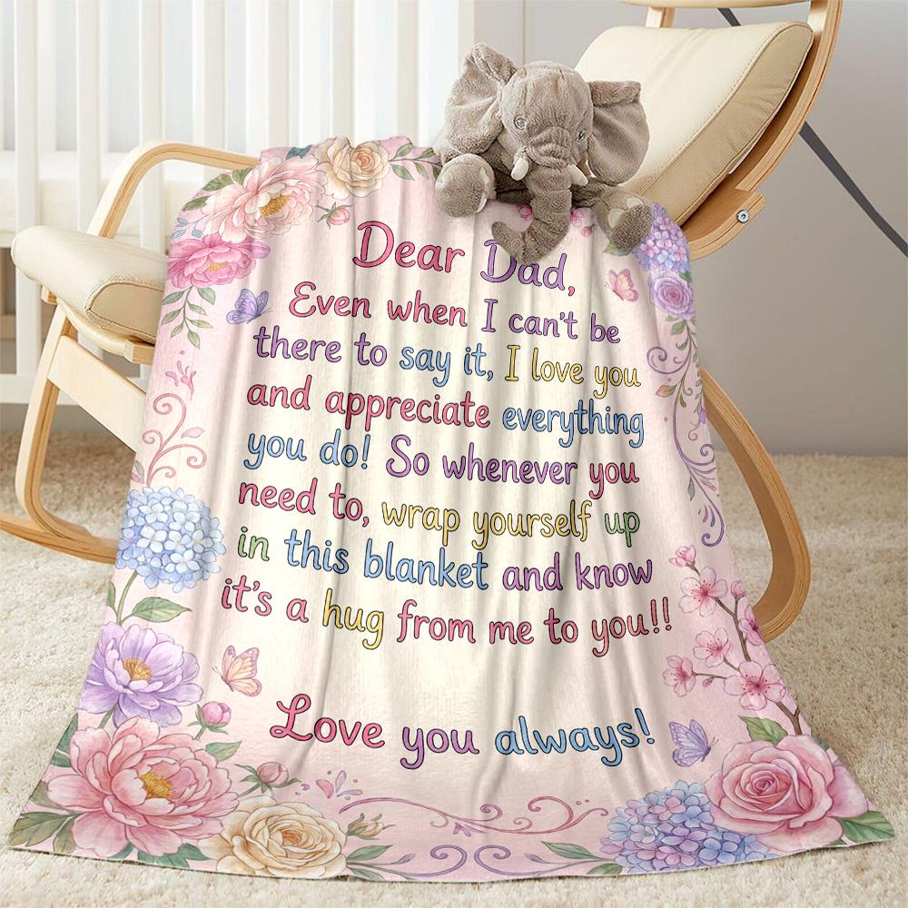 Love Letter Dad Blanket Soft & Cozy Great for Bed Picnics Office Four Seasons Universal Playful Design Gifts For Family Or Friends