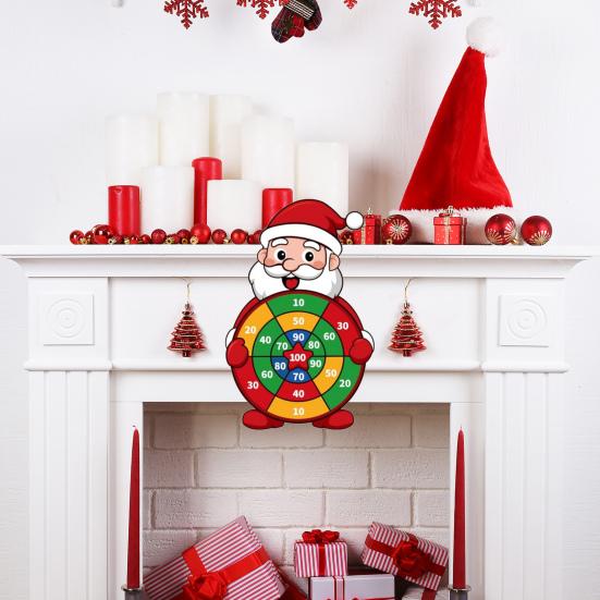 Yousheng Santa Claus Dart Board with 12 Sticky Balls And 12 Dart Large Christmas Party Games for Family Kids Adult Party Activities