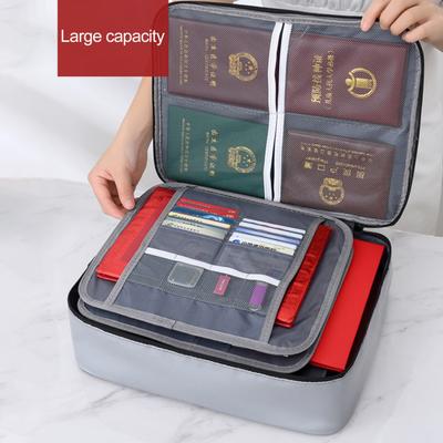 Fireproof Document Bag with Password Lock 3-Layer File Storage Case Water-Resistant Zipper Portable Travel Home Laptop Crchives Certificates