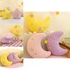 Adorable Plush Star Pillow For Girls Soft Sleep Moon Toy Comfortable Cute Gift