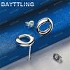 Charming 925 Sterling Silver Exquisite Round Stud Earrings for Women Wedding Accessories Fashionable Party Jewelry