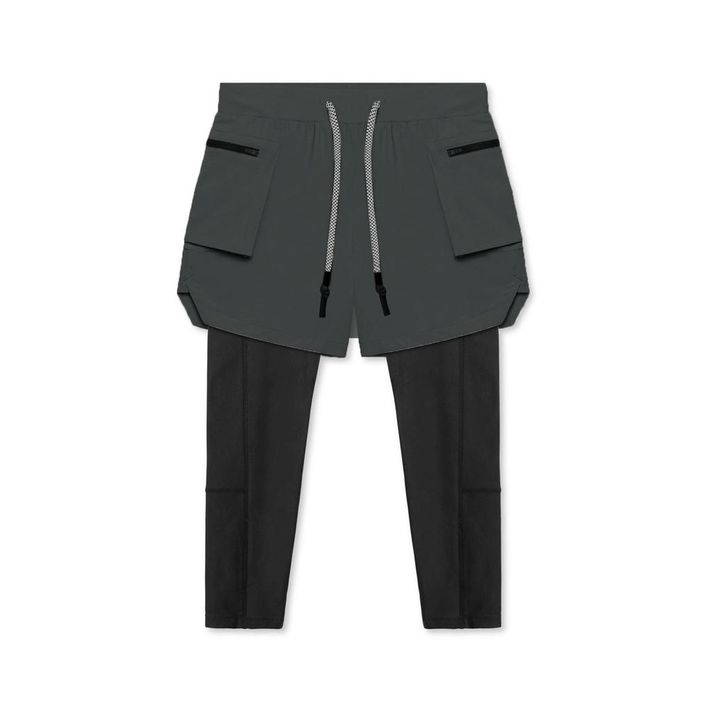 Crazy Muscle Men's Casual Vacation Two-piece Cropped Pants, Woven Workwear  Large Pocket Sports Pants