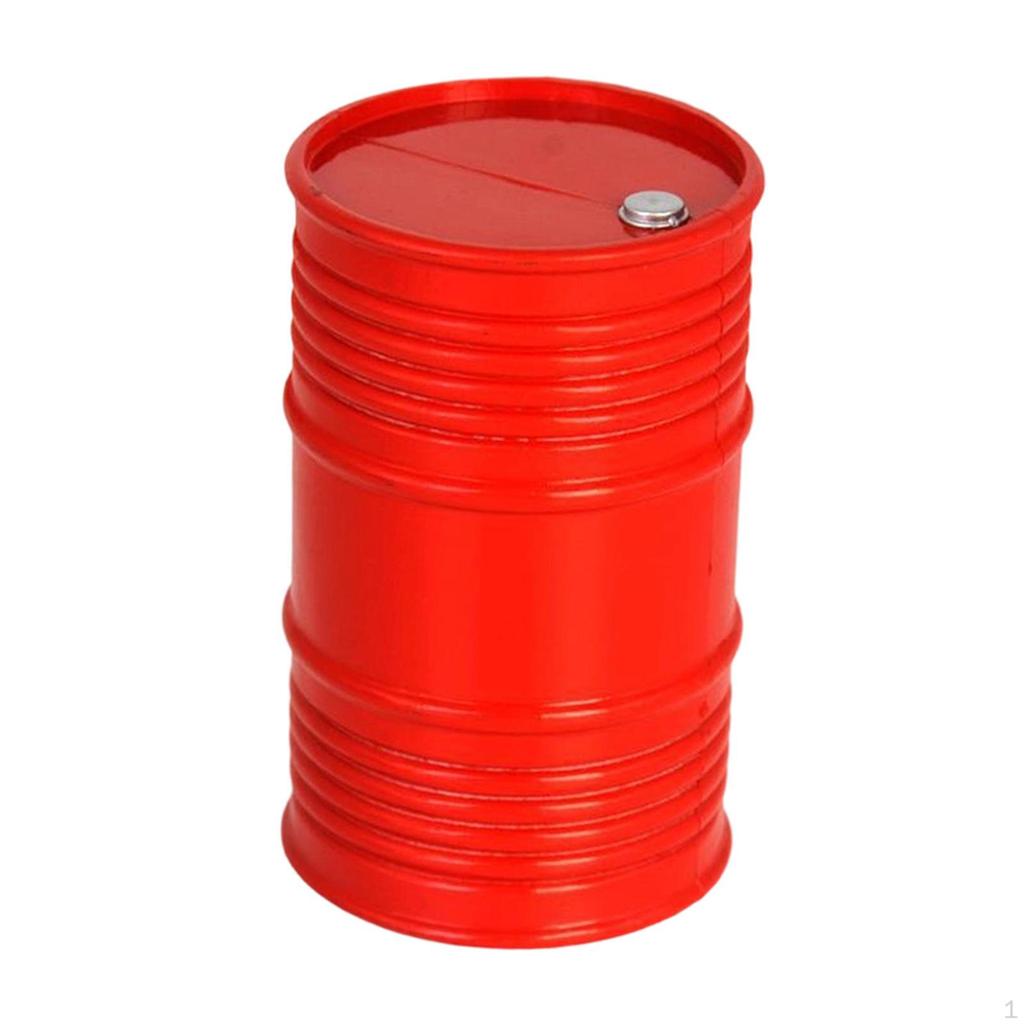 Mini Oil Drum 5.9cmx9.5cm Realistic Simulated Fuel Barrel Container for 1/8, 1/10, 1/12 RC Car