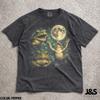 T-shirt Grafica Frog Moon Vintage Anni '90, Regalo Rana Buffa Retrò, Maglietta Rana Toro Gracidante Luna Piena, Estetica Stagno Galattico Arte Naturale