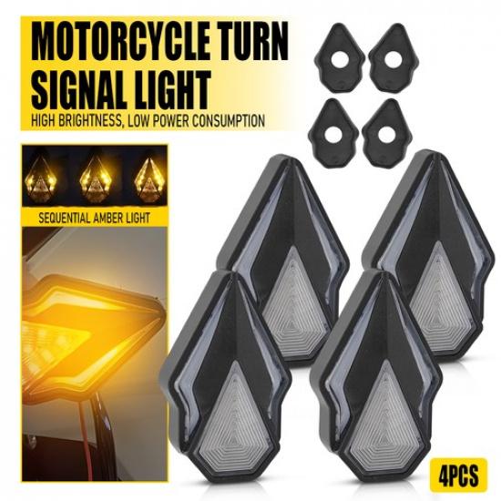 4X Встраиваемый мотоциклетный последовательный оранжевый светодиодный указатель поворота