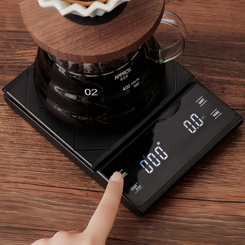 Electronic Coffee Scale with Silicone Pad Digital Food Scale with Timer High-precision Portable Kitchen Baking Cooking Tool 3kg