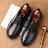 2026 Spring New Cowhide Wear-resistant Business Casual Comfortable Breathable Thick Sole High-end Formal Men's Leather Shoes