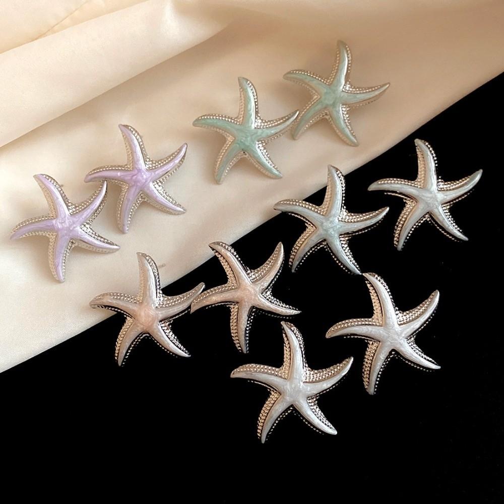 Star Starfish Stud Earrings Geometric Korean Style Earrings Cute Starfish Ear Studs  Beach Vacation