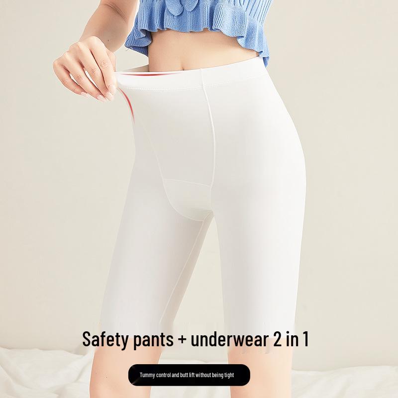 Summer Ice Silk Safety Leggings: Lightweight, Gusseted, No Underwear Needed, Stretchy & Anti-Exposure