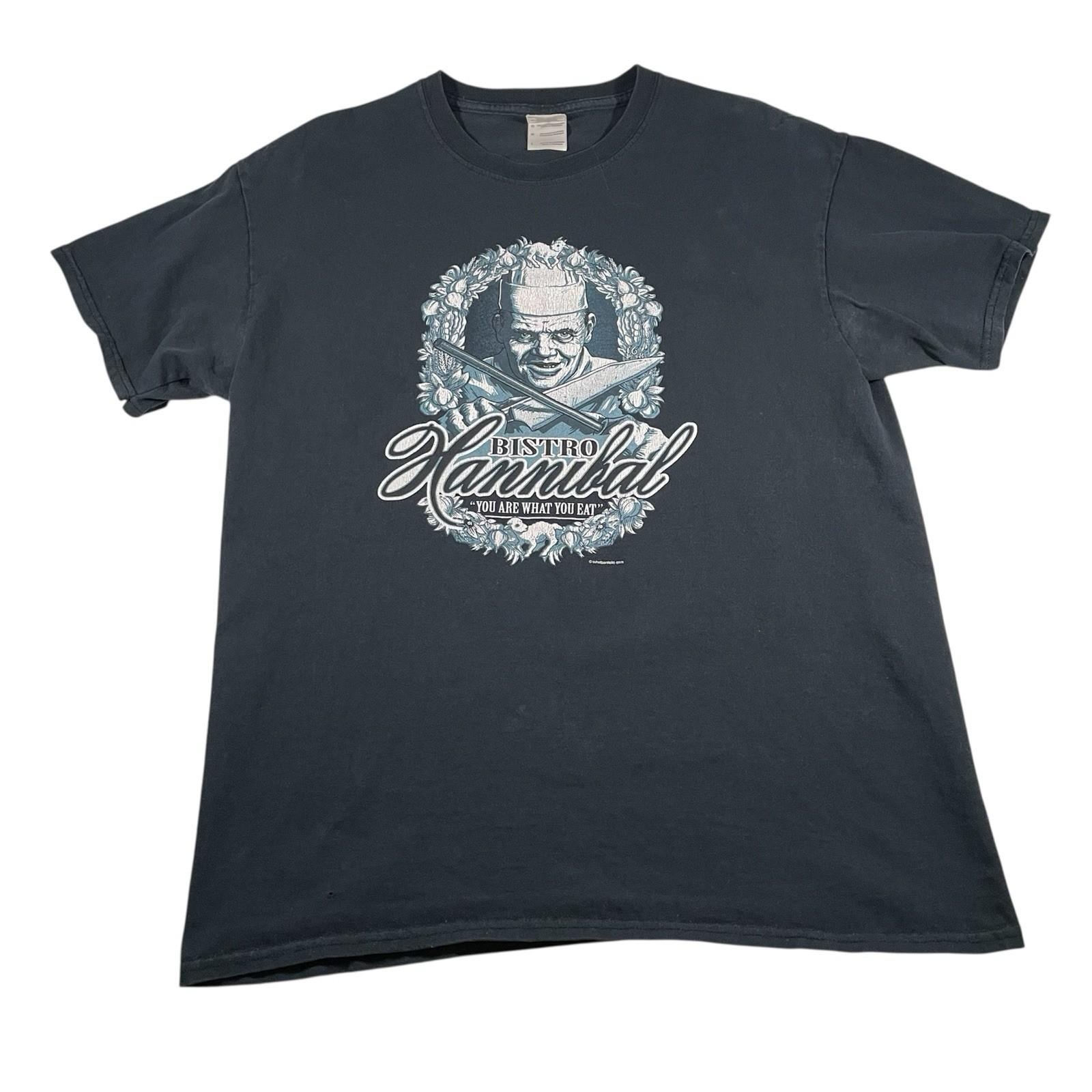 Y2K Hannibal Lecter T  L Movie Graphic Bistro Silence Of The Lambs Black Unisex T-Shirt XXL