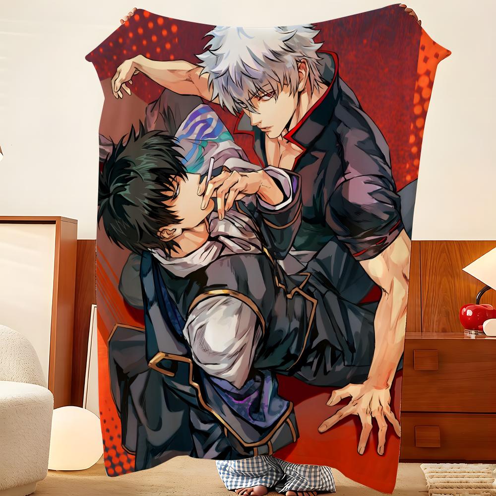 Anime Gg-Gintama-Aa Throw Flannel Throw Blanket, Lightweight Cozy, Durable Washable Cute Cool