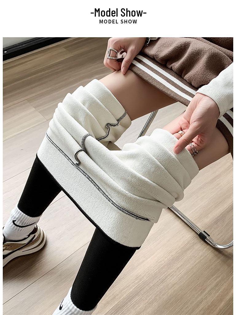 Women's High-Waisted Fleece-Lined Shark Leggings: Winter Warm Slimming Yoga Pants