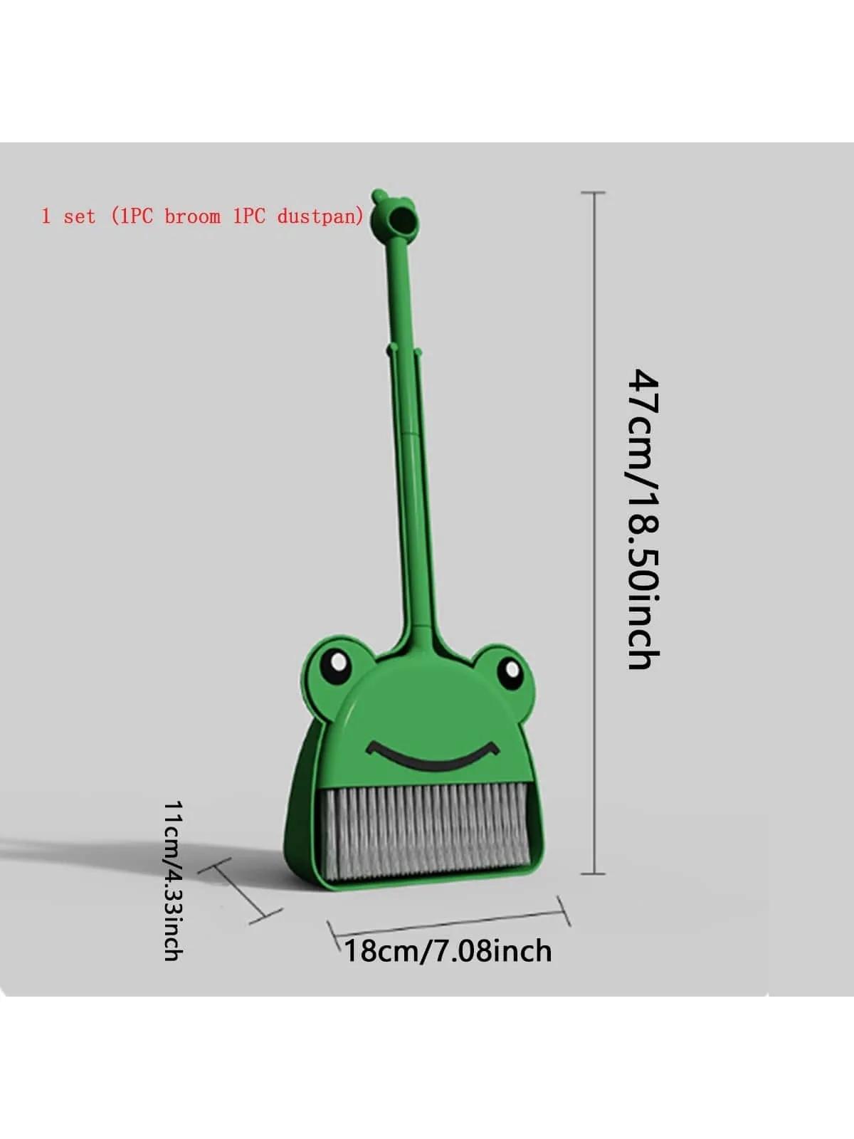 

1 set (1PC broom+1PC dustpan) - broom dustpan set garbage shovel sweeping toy small broom зелёный