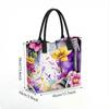  Floral Elephant Print Tote Bag Fashionable Large Capacity Casual Shoulder Bag for Daily Use