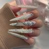 3D Wearing Nail Aurora Butterfly Point Drill Manicure Fake Nails Super Long Pointed European and American Popular Fake Nails
