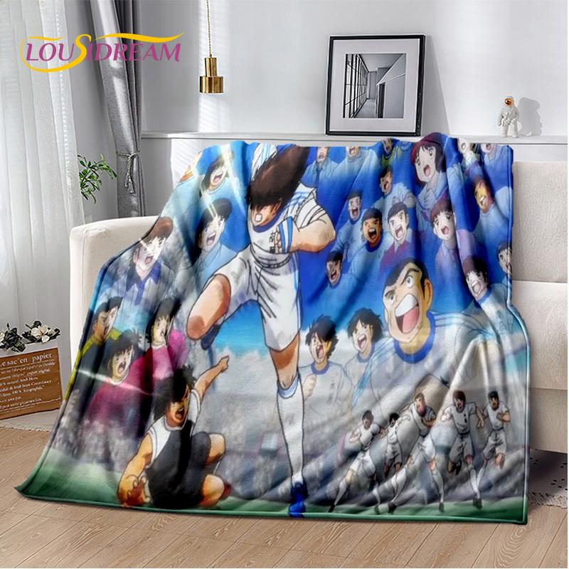 Captain Tsubasa Anime Soccer Cartoon Blanket,Soft Throw Blanket for Home Bedroom Bed Sofa Picnic Travel Office Cover Blanket Kid