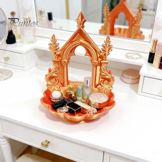 Macaron Color Jewelry Tray Storage Tray, with Gothic Arch Pearlescent Design, Organizer Themed Organizer, for Rings Earrings Necklaces Dressing Table