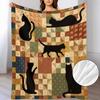 Five Small Black Cat Pattern Flannel Throw Blanket, Soft and Warm, Suitable for Sofa Blankets, Home Leisure Blankets, Air Conditioning Blankets, Nappi