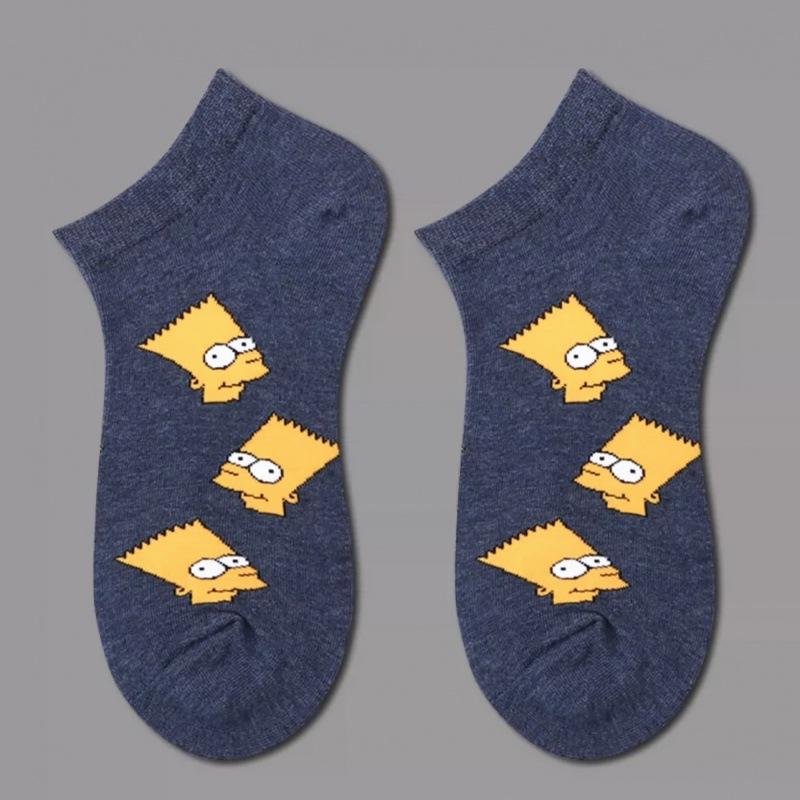Calzini Cartoon Trendy a Marchio Co-Branded Calzini da Barca Traspiranti a Taglio Basso Estivi Calzini Corti alla Moda in Puro Cotone