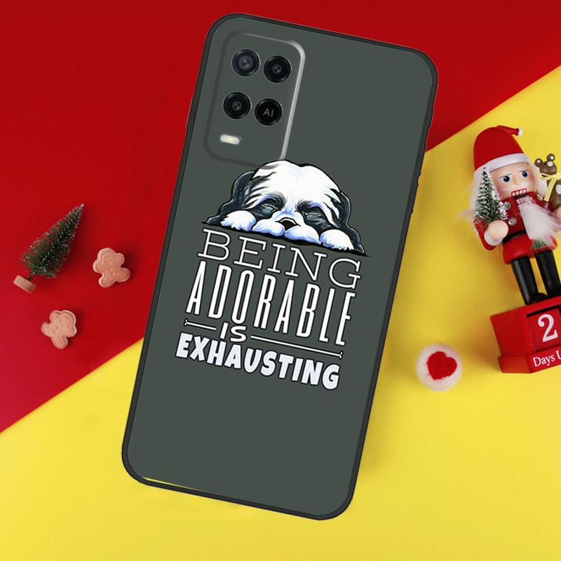 Cartoon Shih Tzu Dog Case For Oppo A94 A74 A54 A60 A40 A80 A16 A76 A96 A98 A58 A78 A18 A38 A57 A17 A15 A5 A6 Pro