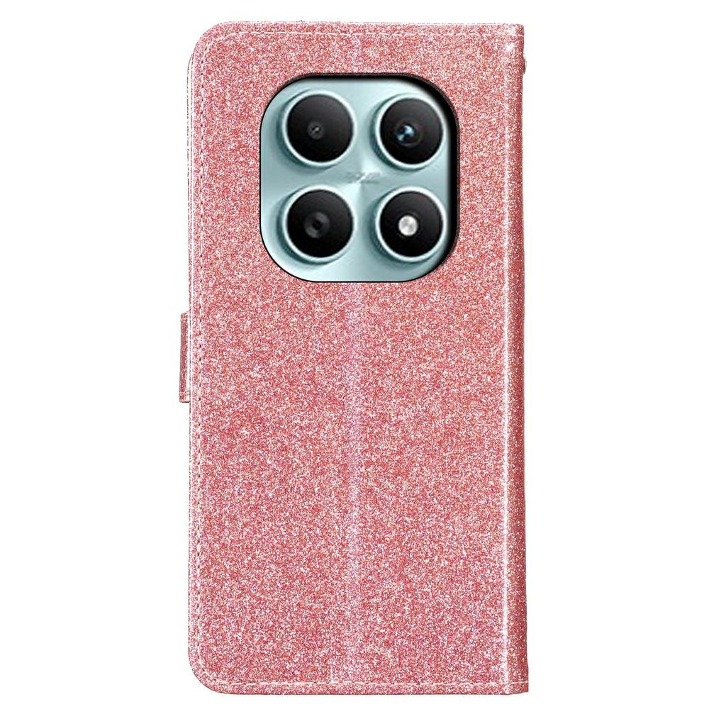 For Xiaomi Poco M8 5G/Redmi Note 15 5G (Global) Wallet Case Glitter Anti-Scratch Leather Stand Phone Cover with Strap