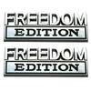 2pcs Freedom Edition Metal Emblem Car Badges 3D Sticker Decal Black Chrome