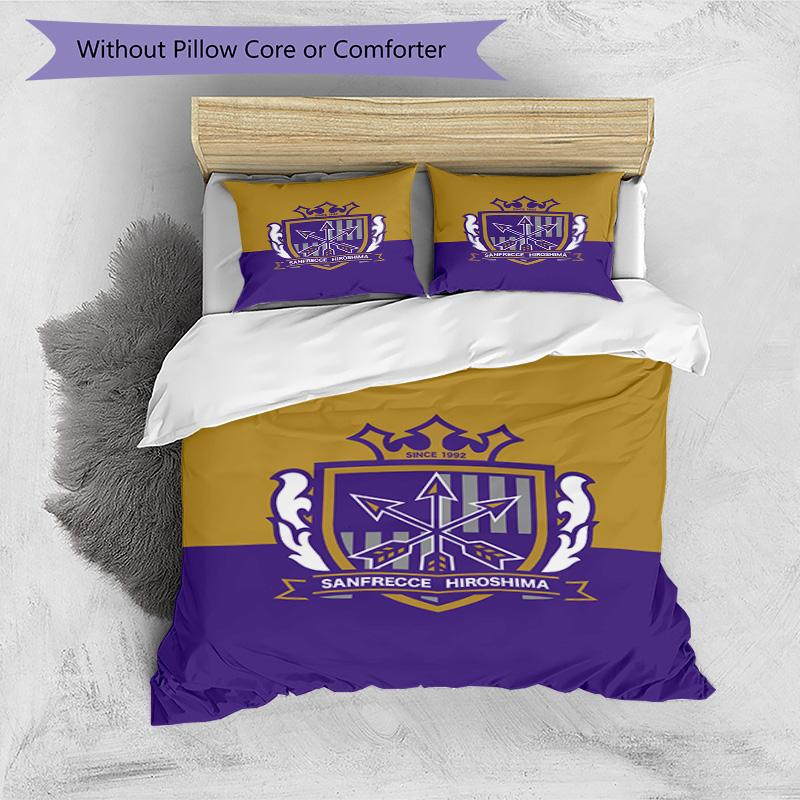 Sanfrecce Hiroshima Printed Pattern Duvet Cover Set – Includes 1 Duvet Cover and 2 Matching Pillowcases Bedroom Decor Christmas Gifts