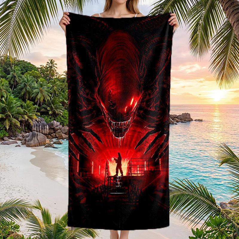 Large Beach Towel Quick Dry Absorbent Towel For Beach IndoorAlien Xenomorph