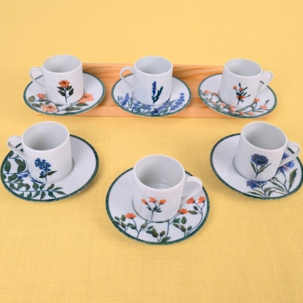 

Набор кофейных чашек Porland Flower Garden на 6 персон, 12 предметов, 90 мл. 12 Pieces
