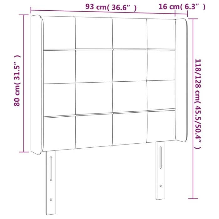 VidaXL Tête de Lit à LED Meuble de Chambre à Coucher Accessoire de Lit Simple Tête de Cadre de Lit Intérieur Bleu Foncé 3124088