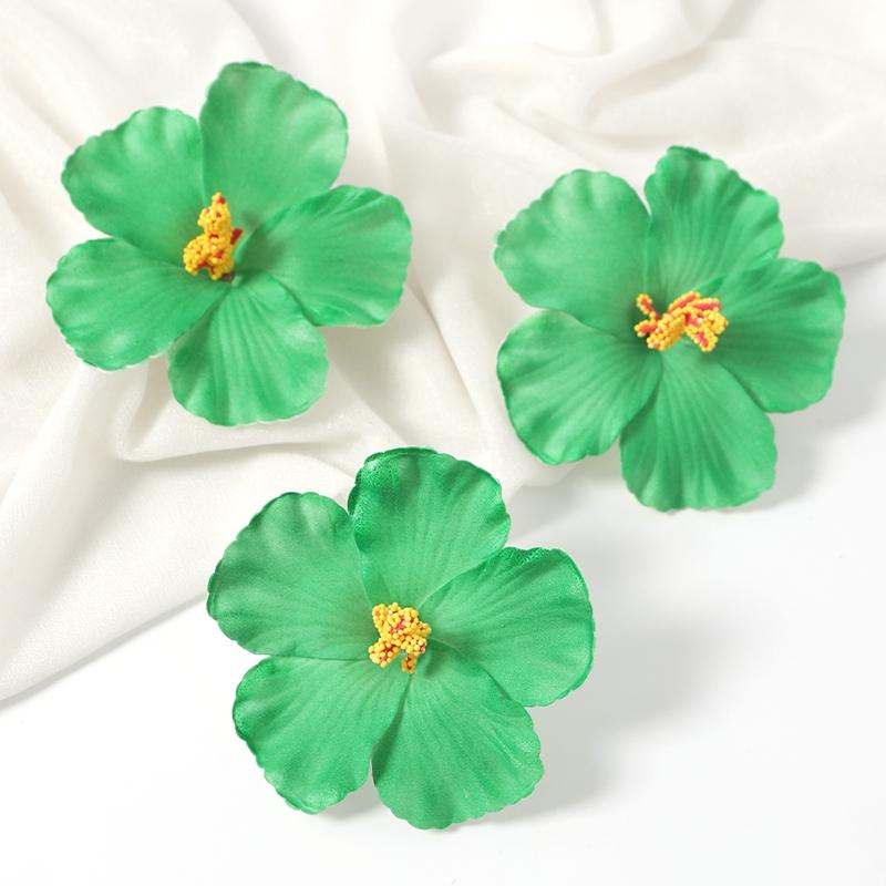 10Pcs Artificial Tropical Palm Leaves Fake Hibiscus Flower for Beach Table Decor Hawaiian Party Supplies Wedding Decoration Gift
