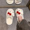 High-value Xiaoxiangfeng flat-bottomed cotton slippers, cute cartoon kitten soft bottom one-word drag girl