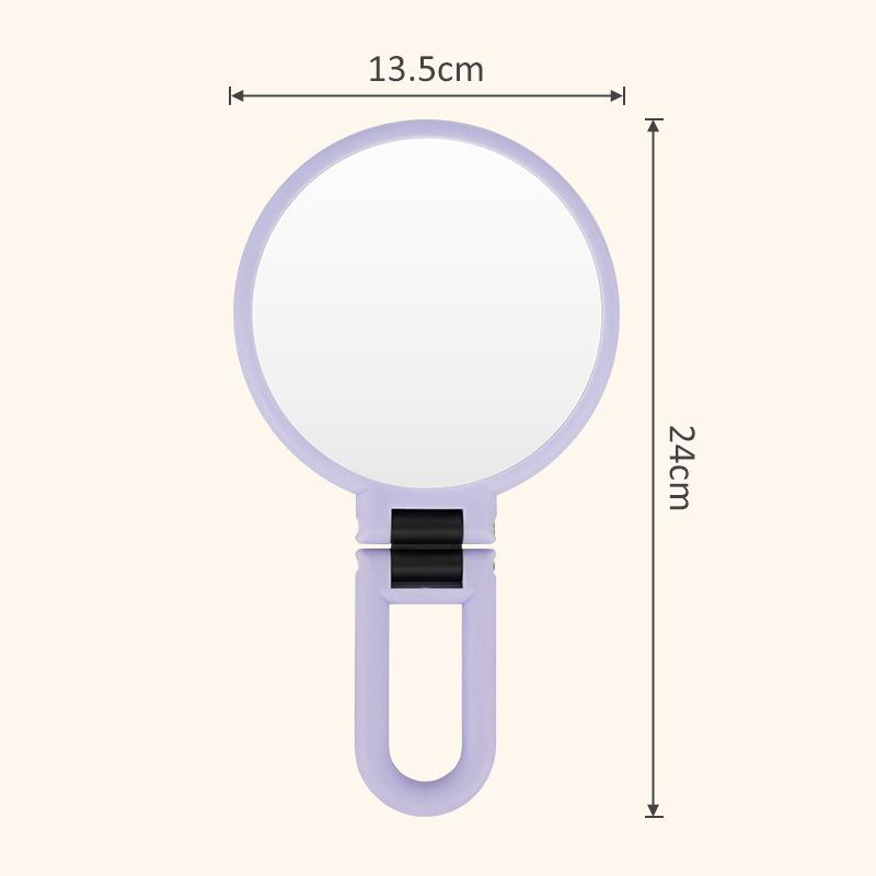 Portable Double-Sided Folding Handheld Beauty Mirror Round Makeup Mirror 30x Magnifying Handle