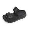 Crush Chunky Heel Tall Wedge Slipper Sandals Black 207670 001