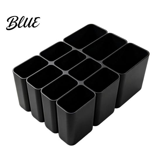 Desktop Cord Keeper Drawer Bin Storage Box Data Cable 11 Compartment Space Saving Plastic Organizer