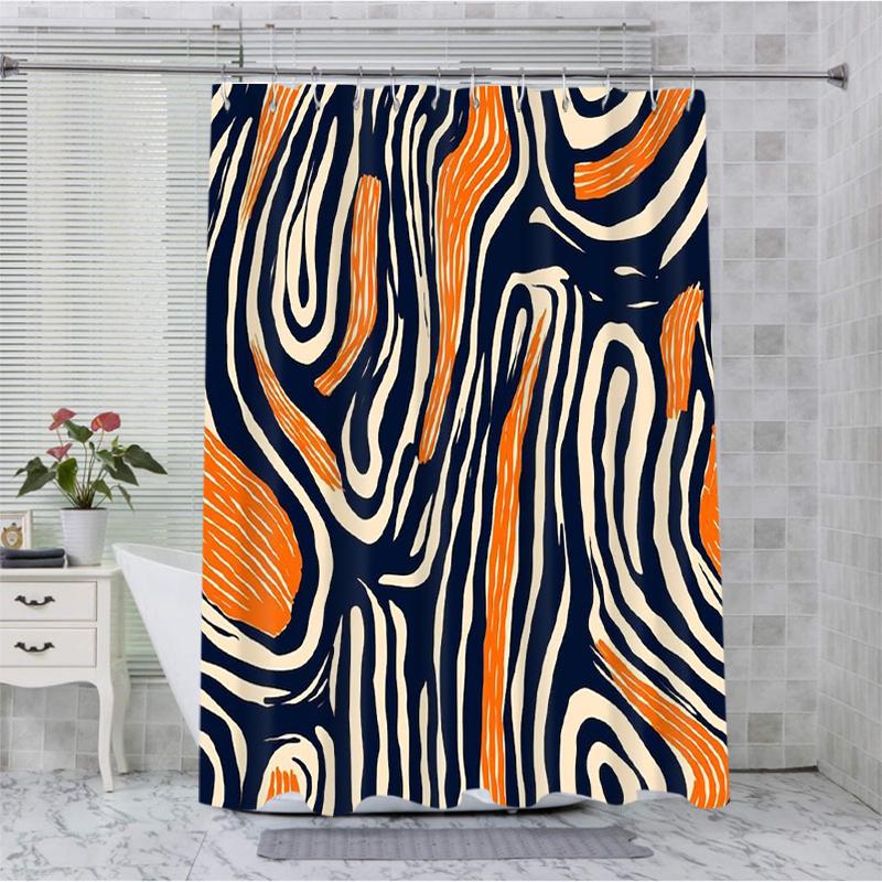 Abstraktní geometrický vzor Koupelnový závěs Koupelnový sprchový závěs Vodotěsný S 12 háčky Domácí dekorace Doprava zdarma