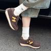Leather platform versatile fried street sneakers women's 2025 new autumn American retro fashionable feet small German training shoes