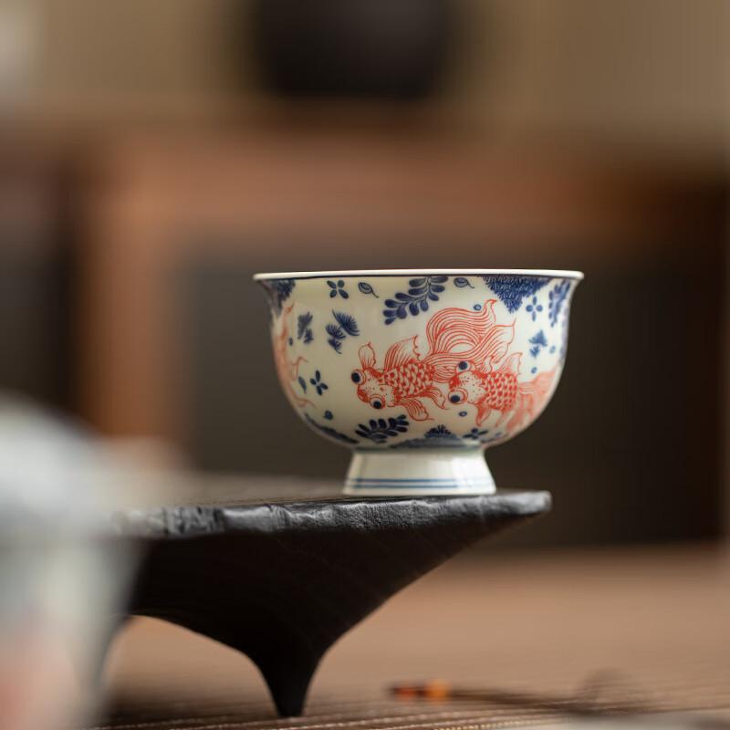 Shangqi Vintage Lotus Charm High-footed Ceramic Teacup Gift Set