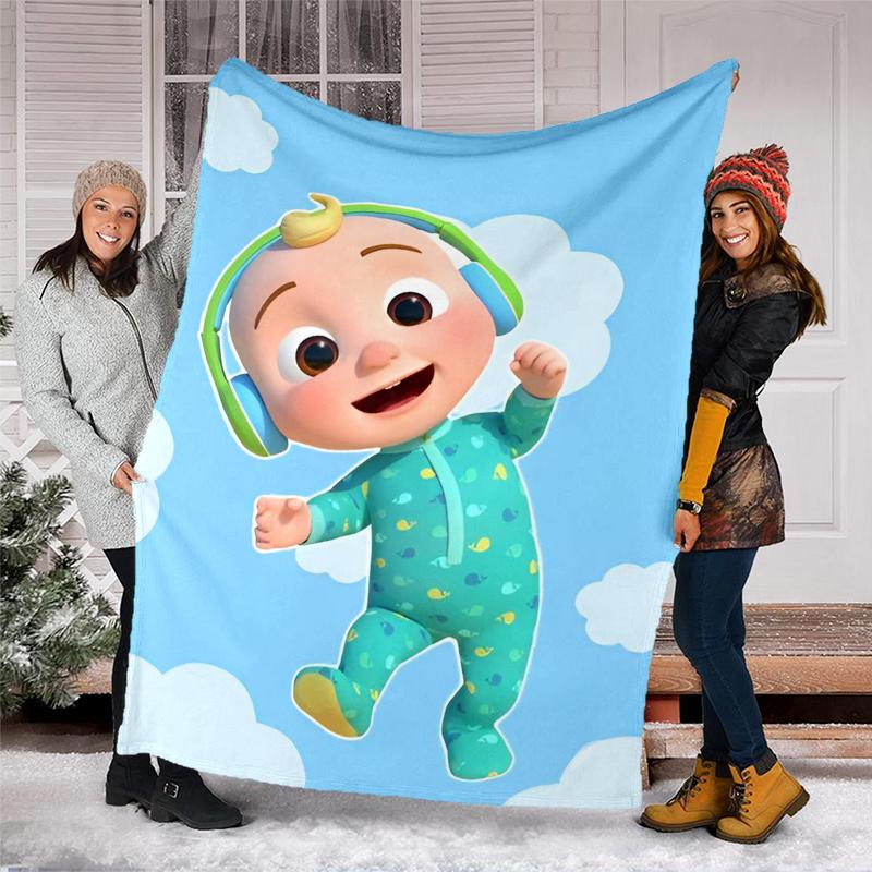 Cocomelon Theme Printed Blanket Perfect For Couch Bed Travel Outdoor Use Machine Washable Cozy Durable