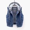 Denim Vest Women's Spring Autumn Clothes Sleeveless Wild Tops Short Hooded Jacket Women Denim Jeans Vest Jacket Female