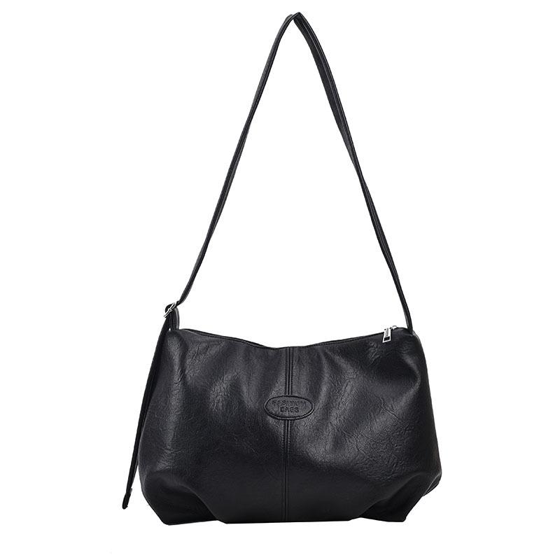 

Autumn and winter new casual retro trend shoulder tote bag pleated simple messenger bag