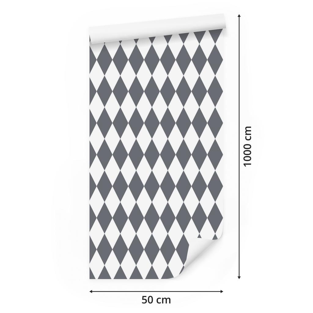 Harlequin Diamonds Wallpaper Gray and Light Gray 50x1000