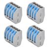 25PCS 4 Way Lever Compact Wire Connectors Push In Quick Splicing Conductor Terminal BlockBlue