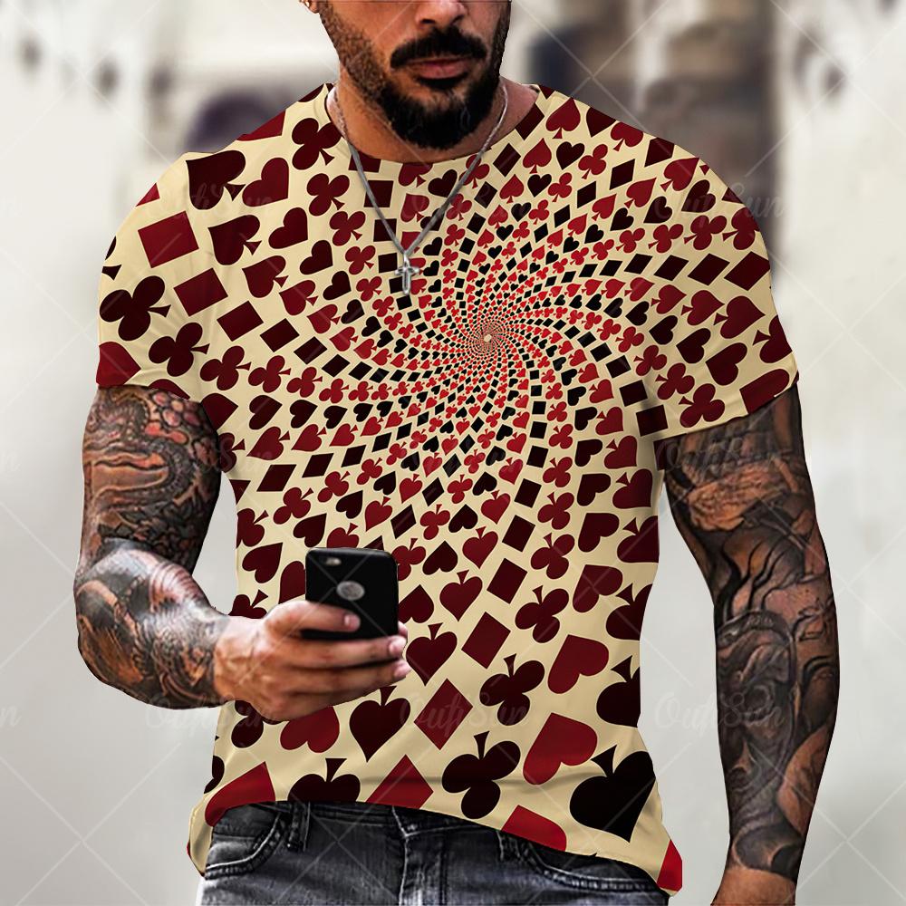 Fashion Men's T-Shirts 3d Vortex Printed Men's Clothing Street Designer Short Sleeved Loose Oversized Tshirts Daily Casual Tops