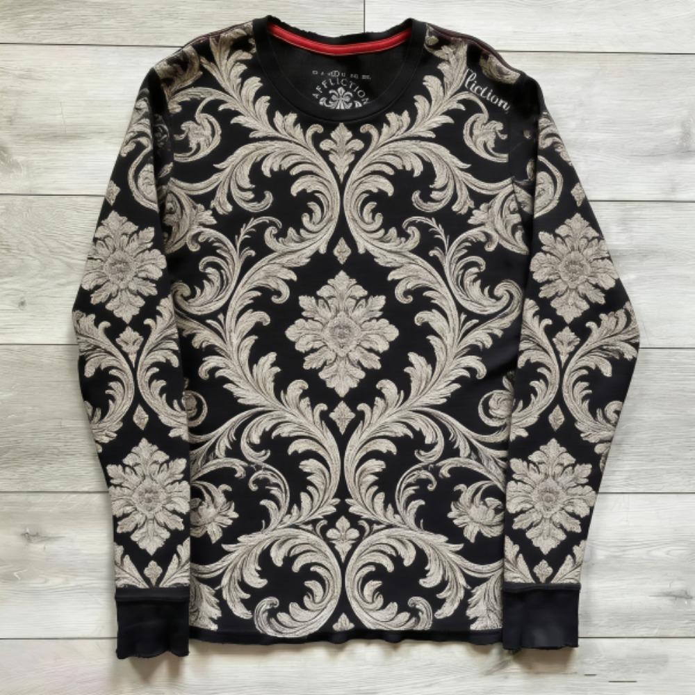 

Long Sleeved T-shirt Fashion Round Neck Oversized T-shirt Men Europe and America Printing Casual Gothic Tops Women Streetwear S